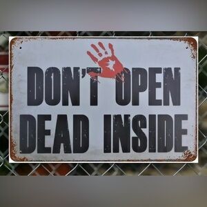 Temu The Walking Dead Metal Zombie Decor Wall Sign in Grey